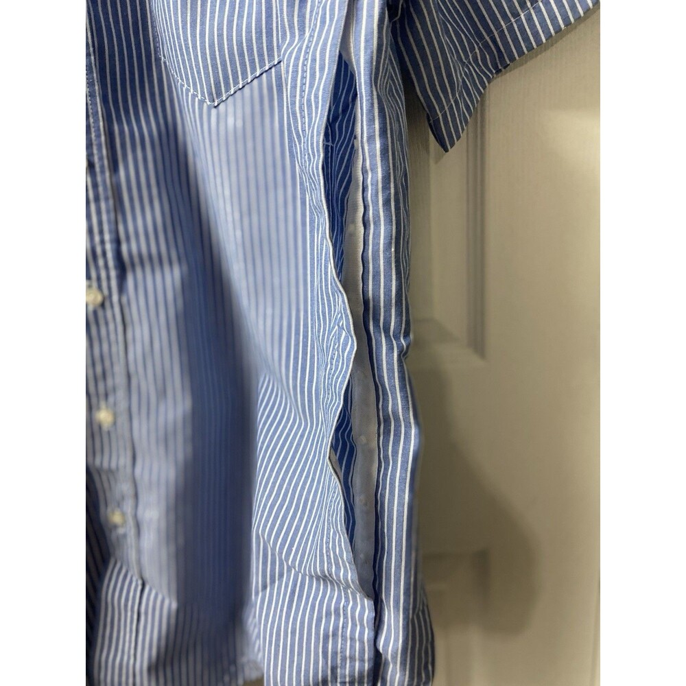 Tru-Spec 24-7 Concealed Shirt Mens Large Blue Striped Button Down Short Sleeve - Picture 6 of 12